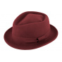 Burgundy PorkPie Zingaro Wool Felt Hat