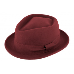 Burgundy PorkPie Zingaro Wool Felt Hat