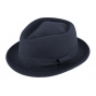 Navy Blue Wool Felt Porkpie Zingaro Hat