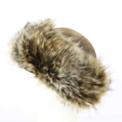 Narodnaia brown leather and fur toque Reference: 11470 | Chapellerie Traclet