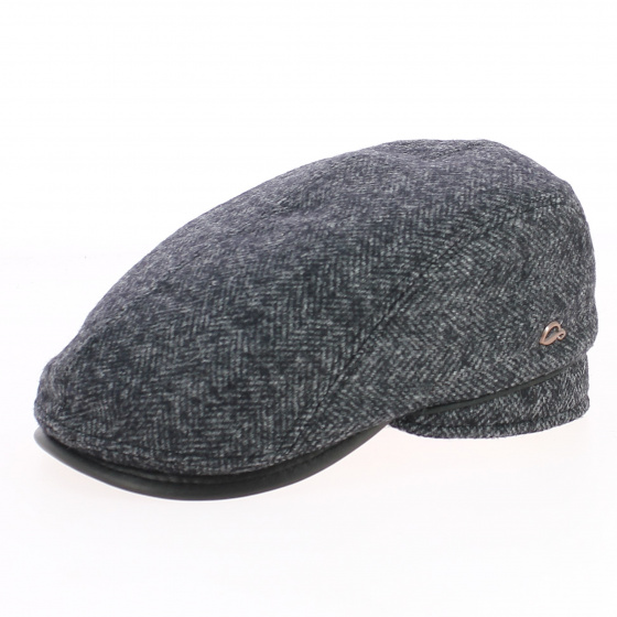 Xavier Bombée Cap Grey Wool Chevron - Göttmann