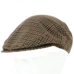 casquette plate motif pied de poule