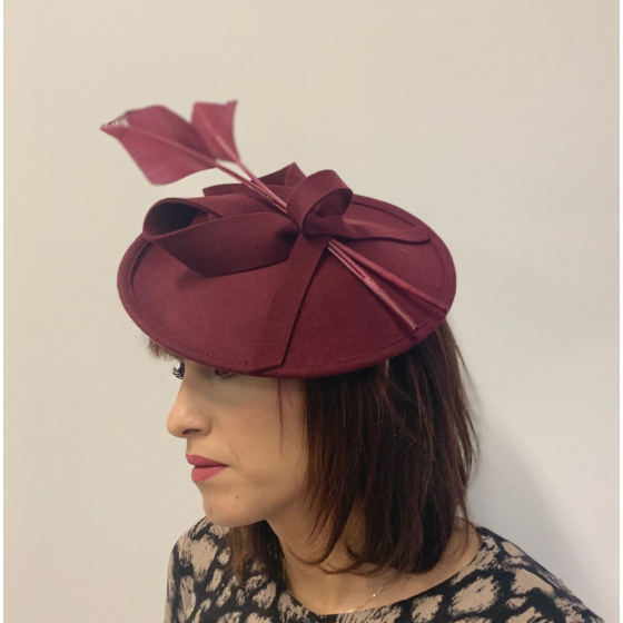 Chapeau Bibi- Serre-tête Zita Feutre Bordeaux - Traclet