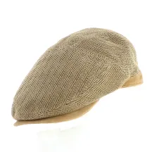 Casquette Plate Princeton Cuir Beige chevron - Aussie Apparel Reference : 11483 | Chapellerie Traclet