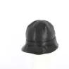 Black Leather Inforchia Cloche Hat - Traclet Reference: 11496 | Traclet Hat Shop