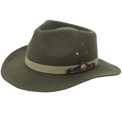 Chapeau Traveller Feutre Laine Olive- Traclet Reference : 9884 | Chapellerie Traclet