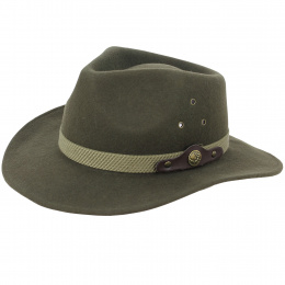 Traveller Hat Gabiola Wool Felt Olive- Traclet