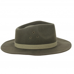 Chapeau Traveller Feutre Laine Olive- Traclet