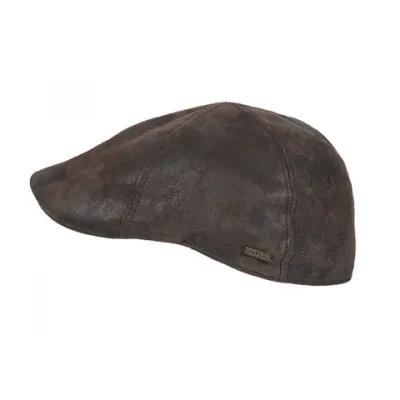 Casquette Bec de Canard Sutton Cuir Marron -  Hatland Reference : 11512 | Chapellerie Traclet