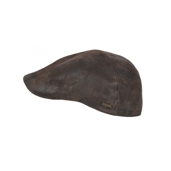 Sutton Brown Leather Duck Bill Cap - Hatland