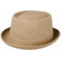 Washed Beige Organic Cotton PorkPie Nahuas Hat - Stetson