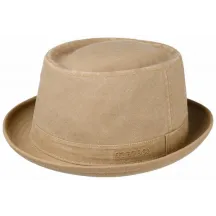 PorkPie Nahuas délavé Beige Coton Biologique - Stetson Reference : 3717 | Chapellerie Traclet