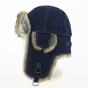 Denim trapper hat