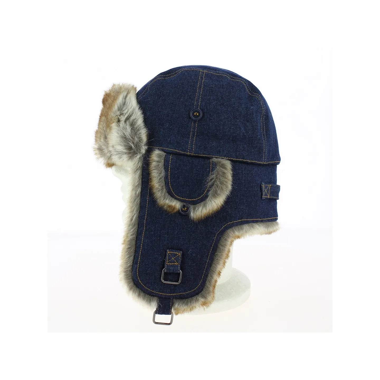 Chapka trapper denim Reference : 11510 | Chapellerie Traclet