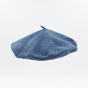 Summer Beret Horizon Blue Cotton Silk & Linen - Le Béret Français