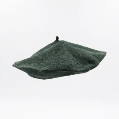 Green Summer Beret Cotton Silk & Linen - Le Béret Français Reference: 11522 | Chapellerie Traclet