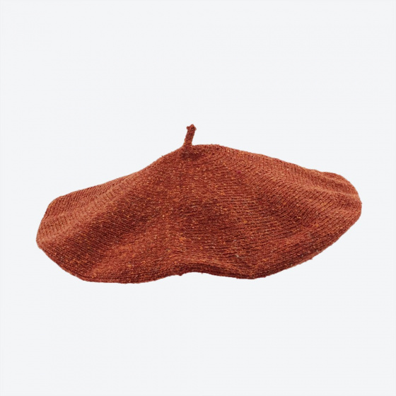 Orange Summer Beret Cotton Silk & Linen - Le Béret Français