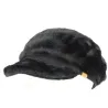 Black Faux Fur Gypso Newsboy Cap - Barts Reference: 11526 | Chapellerie Traclet