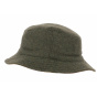 Brown Checkered Wool Reversible Clipper Bucket Hat - City Sport