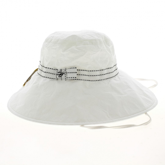 white wide-brimmed anti-UV capeline - SOWAY