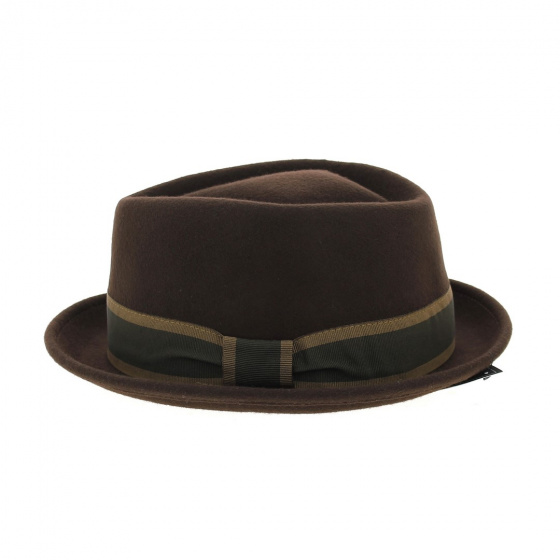 Brown Imperia Porkpie Hat - Traclet