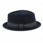 Blue Wool Felt Mandai Porkpie Hat - Traclet