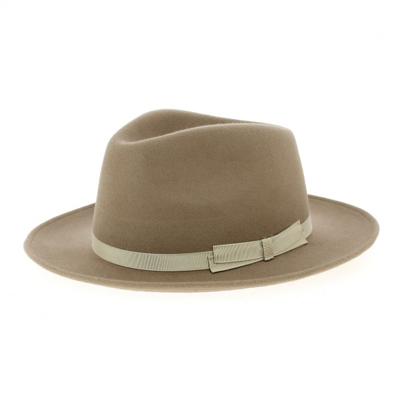 Beige Fur Felt Fedora Hat Le Seduisant - Traclet