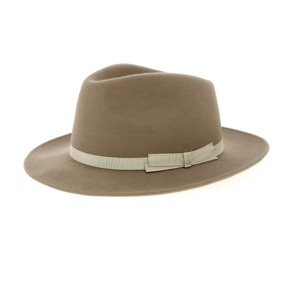 Beige Fur Felt Fedora Hat Le Seduisant - Traclet