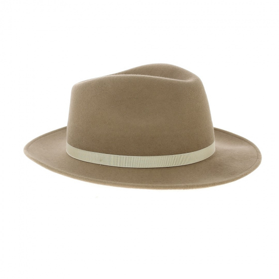Beige Fur Felt Fedora Hat Le Seduisant - Traclet