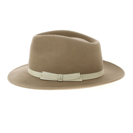 Beige Fur Felt Fedora Hat Le Seduisant - Traclet