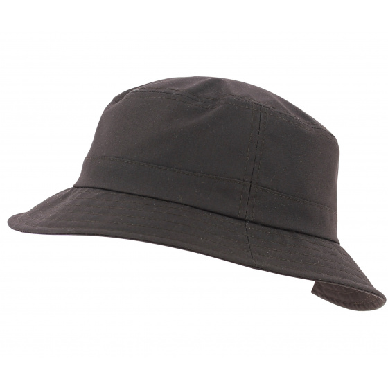 Brown Striped Waxed Cotton Bucket Hat - City Sport