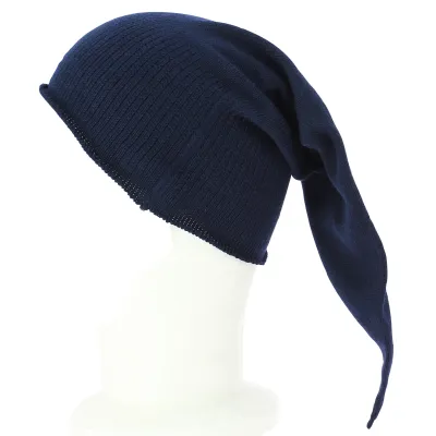 Bonnet de Nuit Long Chacarel Coton marine - Traclet Reference : 11589 | Chapellerie Traclet