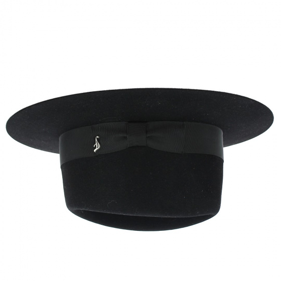 Traveller Hat - Sylvestre Fedora Black Fur Felt-Fléchet