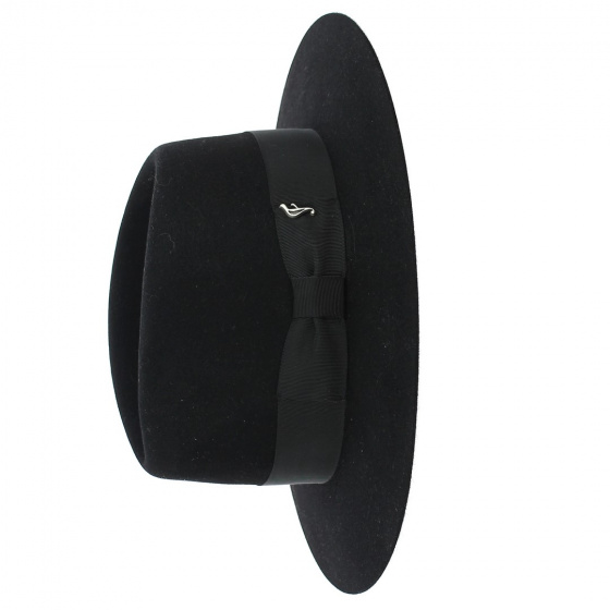 Traveller Hat - Sylvestre Fedora Black Fur Felt-Fléchet
