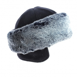Toque Niels Fausse Fourrure Cache-oreilles Marine - Traclet