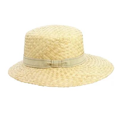 Straw Stella Visor Cap - Traclet 70's Fancy Ribbon - Traclet Reference: 11625 | Chapellerie Traclet