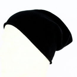 Black cashmere beanie-eisbär