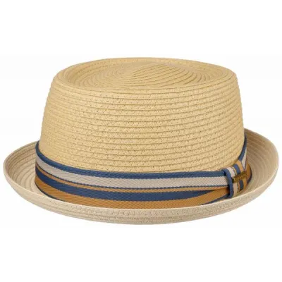 Porkpie Hat Renton Raffia Natural - Stetson Reference: 11666 | Chapellerie Traclet