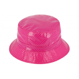 Pink Polka Dot Rain Bucket Hat Charlotte - Traclet