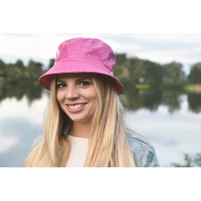 Chapeau Bob de Pluie Charlotte à Pois Rose - Traclet Reference : 11678 | Chapellerie Traclet