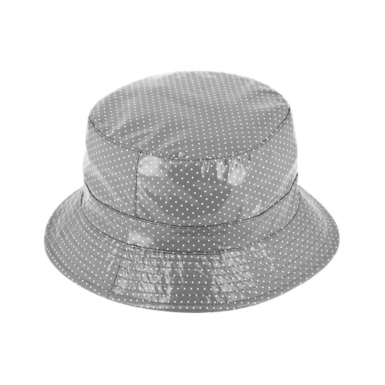 Charlotte Polka Dot Rain Bucket Hat in Gray - Traclet