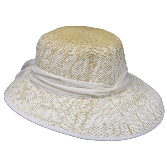 San Vito Women's Straw Cap with Scarf - Traclet