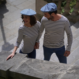 Twilight Blue Marinière Beret - the French beret