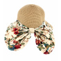 Palmira Floral Straw Neck Cover Cap Tobacco - Traclet