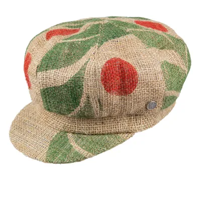 Cappuccino newsboy cap jute fabric - ReHats Reference: 11728 | Chapellerie Traclet
