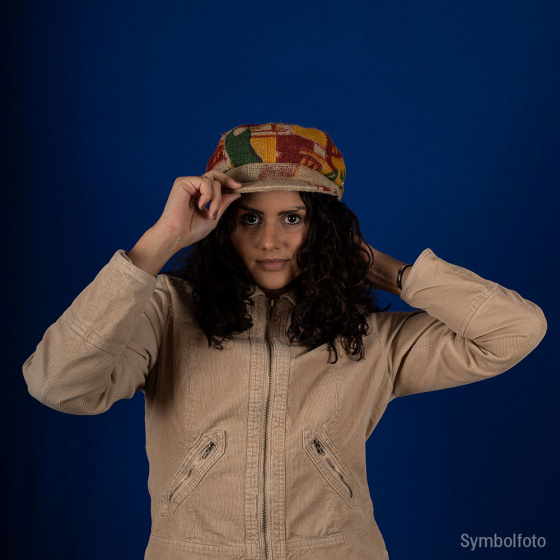 Cappuccino newsboy cap jute fabric - ReHats