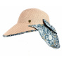 Palmira Neck Cover Cap Pale Pink Floral Straw - Traclet