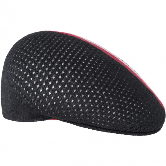Mesh-Stripe 504 Flat Cap Black - Kangol