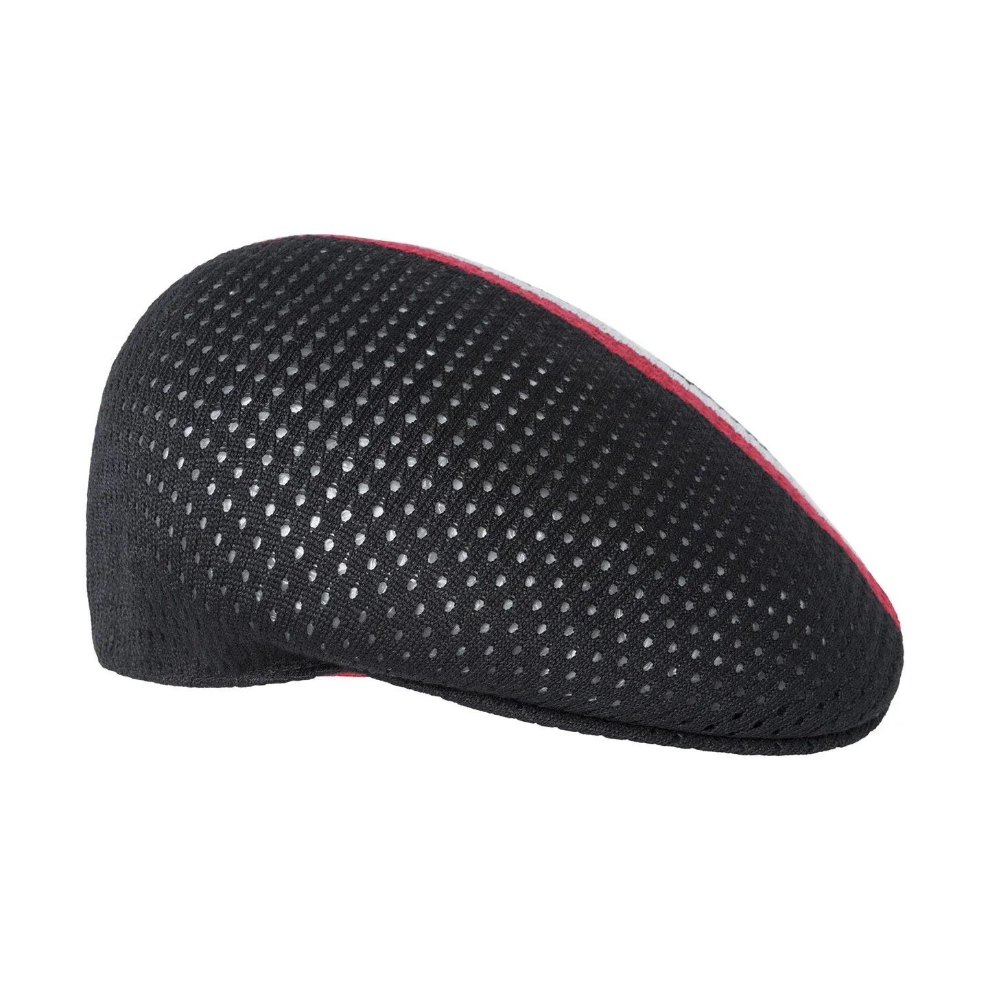 Mesh-Stripe 504 Flat Cap Black - Kangol - Kangol boutique Reference: 2013 | Chapellerie Traclet