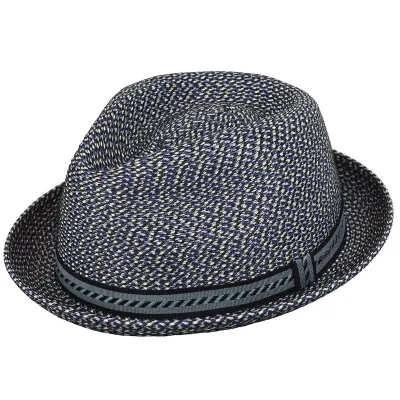 Chapeau Mannes Trilby / PorkPie Hat Navy - Bailey